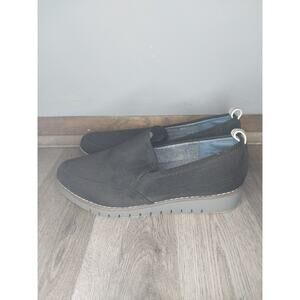 Dr. Scholl’s Women Suede Shoes Color Black Size 7 Loafer Fabric Wedge